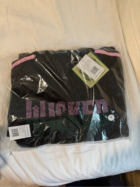 Lola + The Boys Black Sweatshirt with Pink Rhinestone Logo